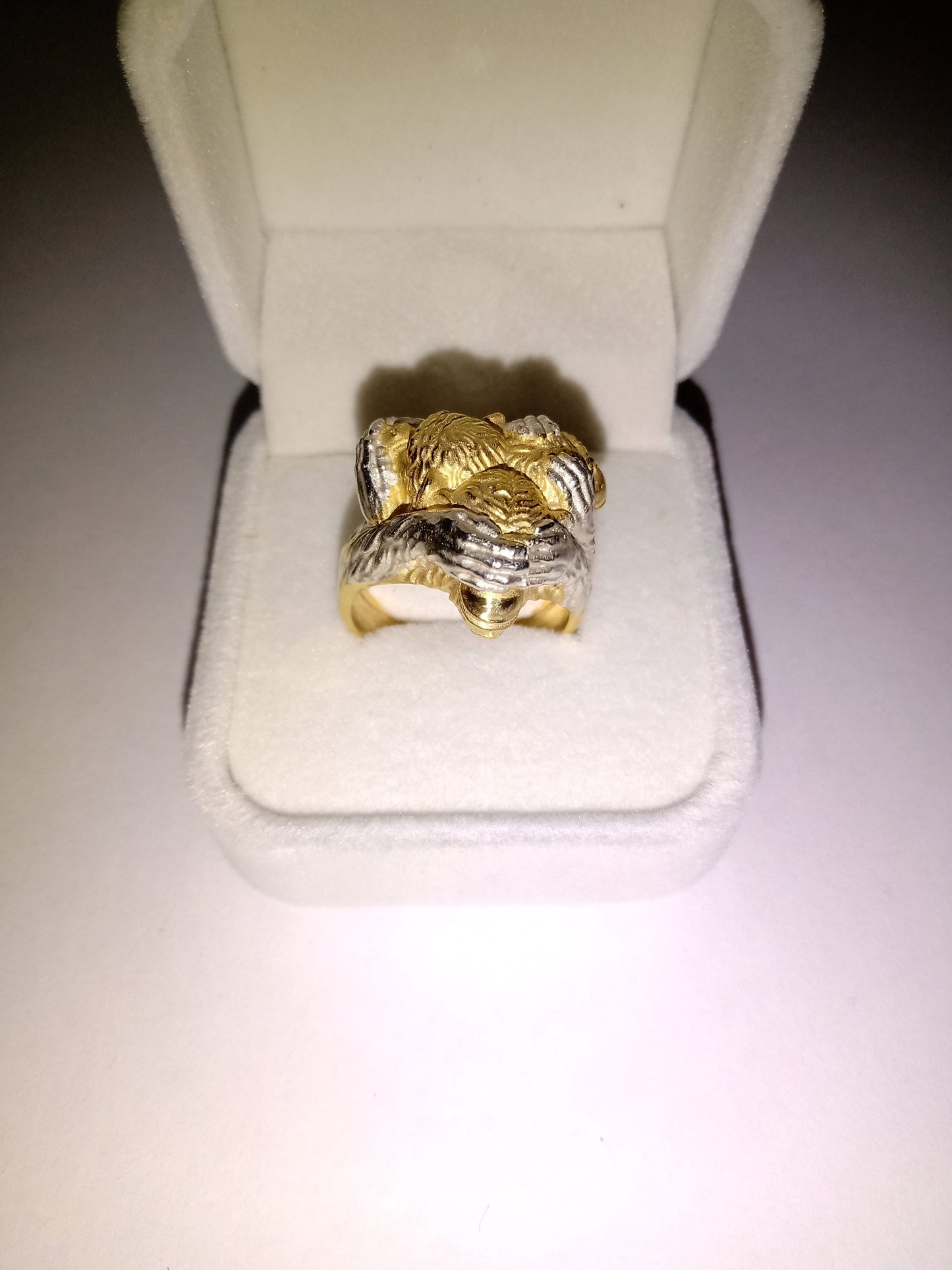 ring three monkeys 18kt gold silver unisex fashion gift precious sculpture woman man