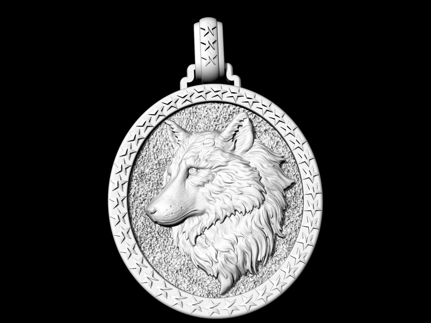 animal wolf pendant 925 silver 18kt gold animal sculpture woman unisex man gift party girls bride engagement mother's day