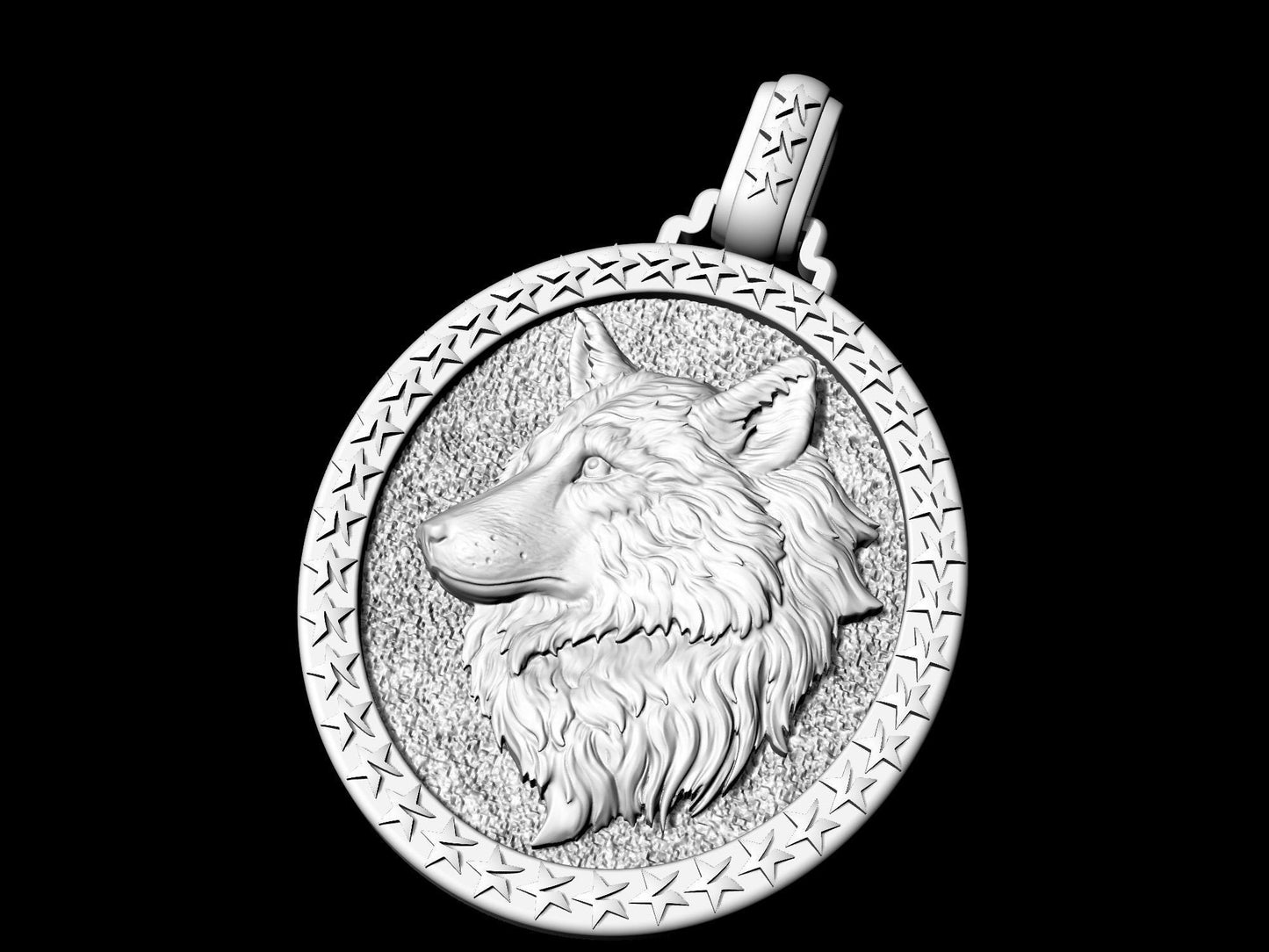 animal wolf pendant 925 silver 18kt gold animal sculpture woman unisex man gift party girls bride engagement mother's day