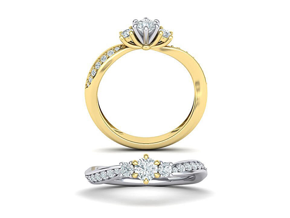 18kt gold trilogy ring diamonds gift woman bride anniversary made in italy engagement birthday elegance precious girl