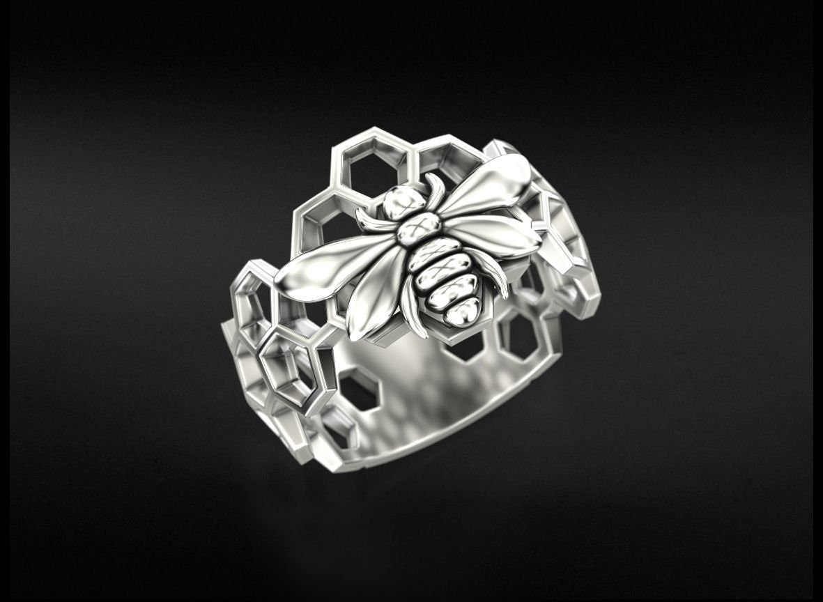 bee nest ring sculpture silver 18kt gold woman precious animalier gift made in italy girls birthday anniversary fashion fashion