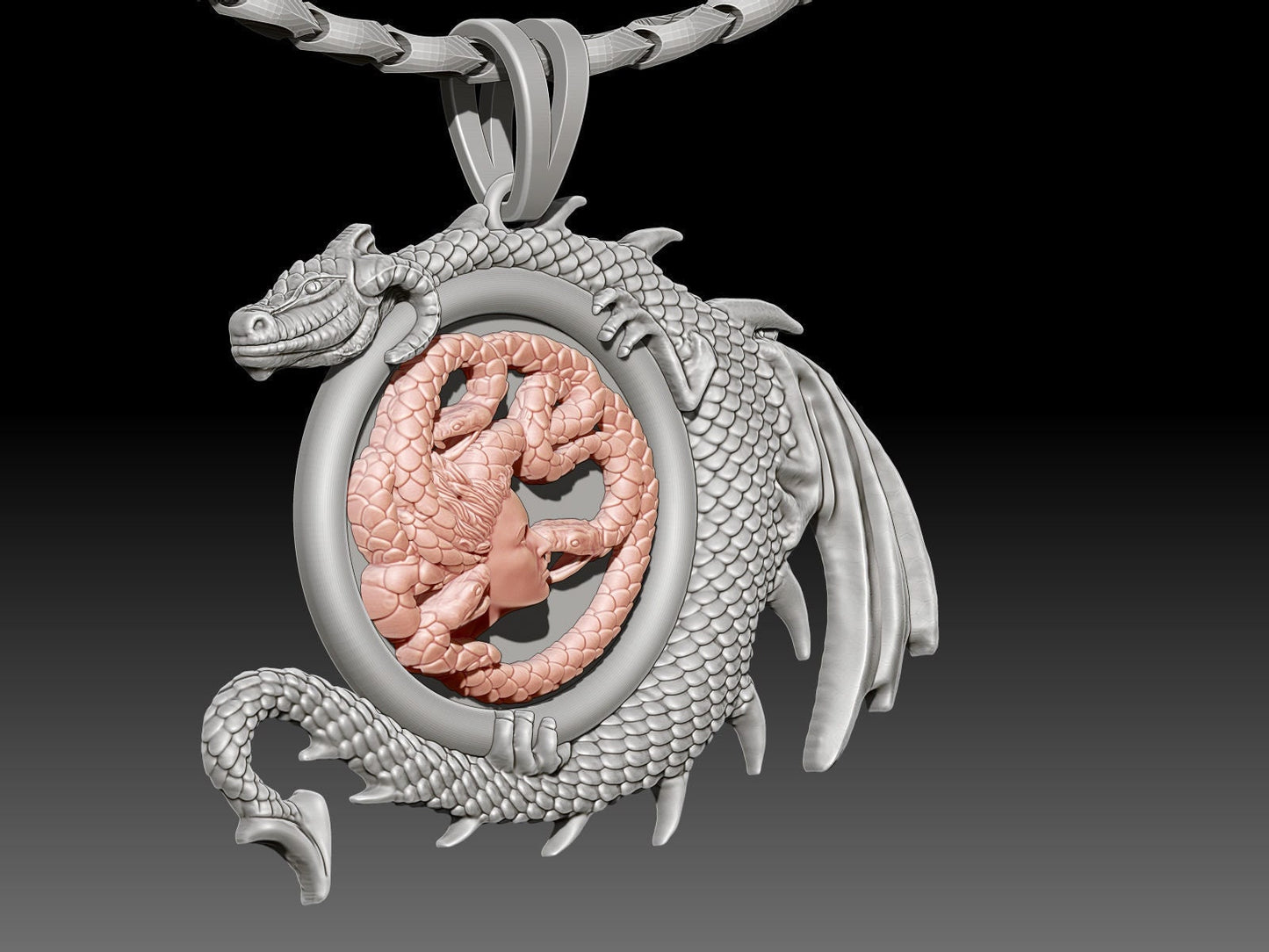 pendant dragon medusa skull lion eagle divinity silver gold details man woman unisex precious history made in italy fashion fashion gift