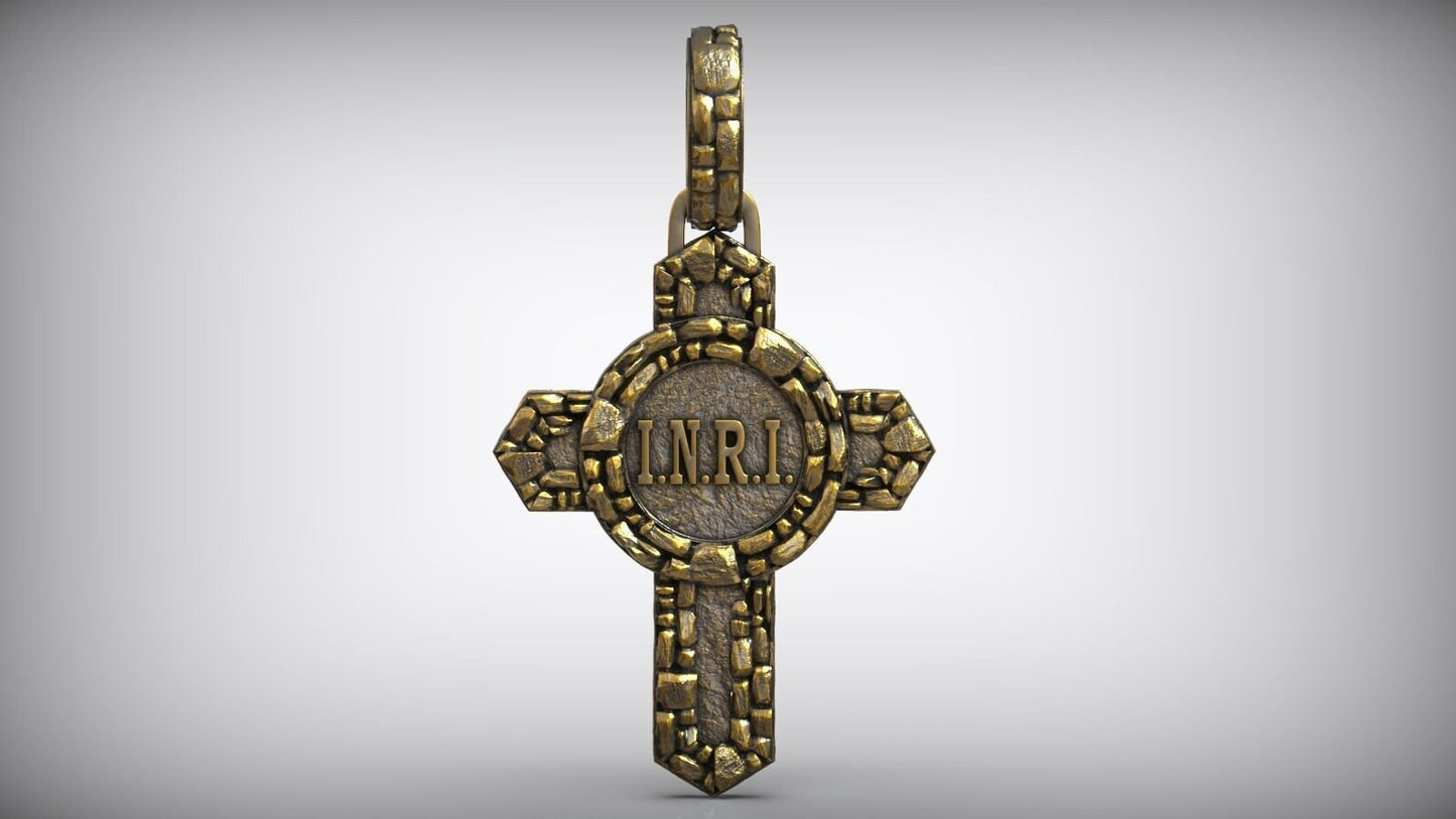 cross pendant jesus silver 18kt gold unisex sculpture design gift man woman church precious craftsmanship design