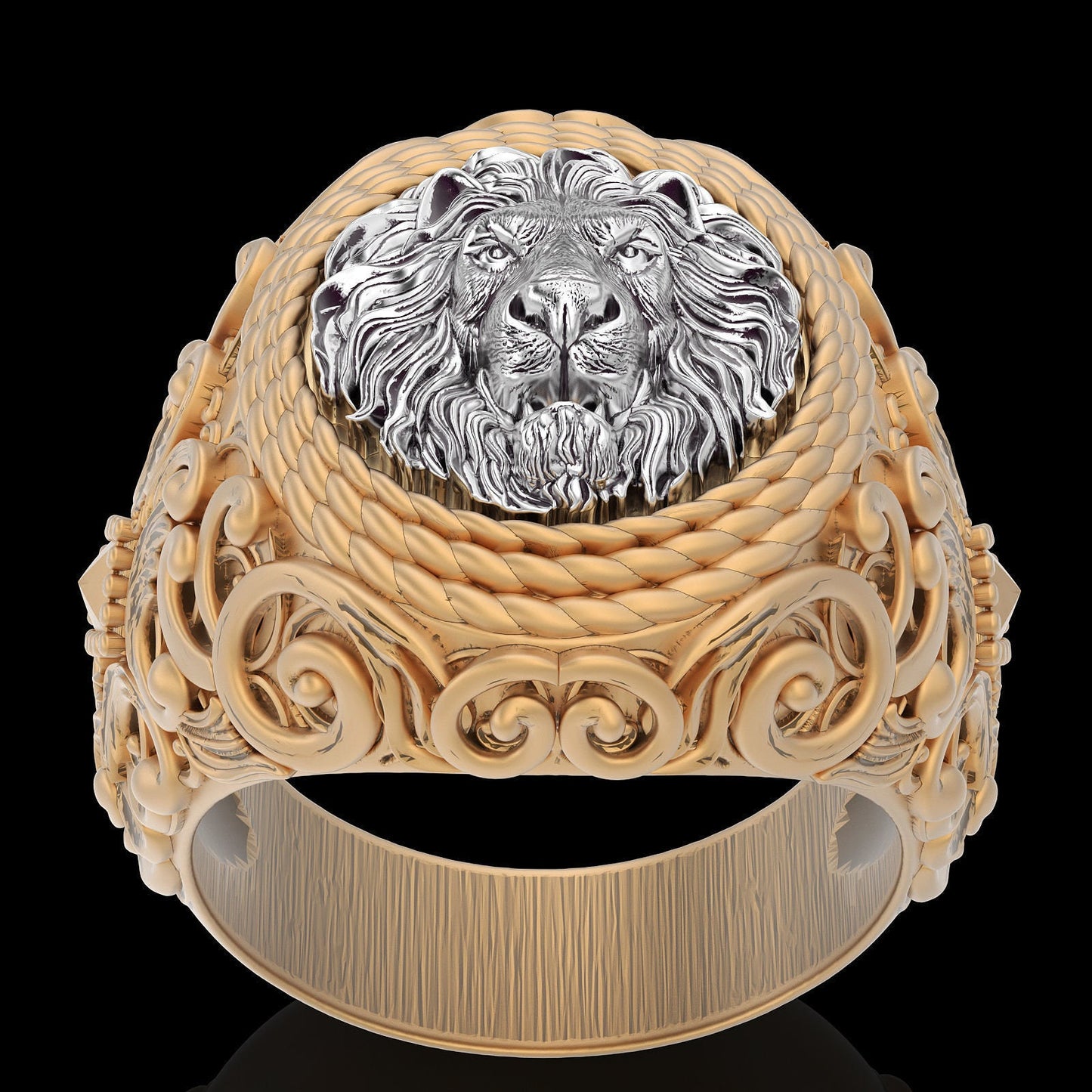 animal seal ring tiger 18kt gold silver man unisex gift made in italy design precious sculpture birthday anniversary