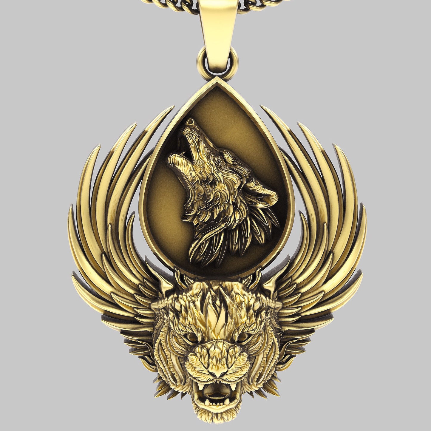 18kt gold silver pendant various animals tiger wolf eagle details unisex gift made in italy man woman birthday fashion fashion italy