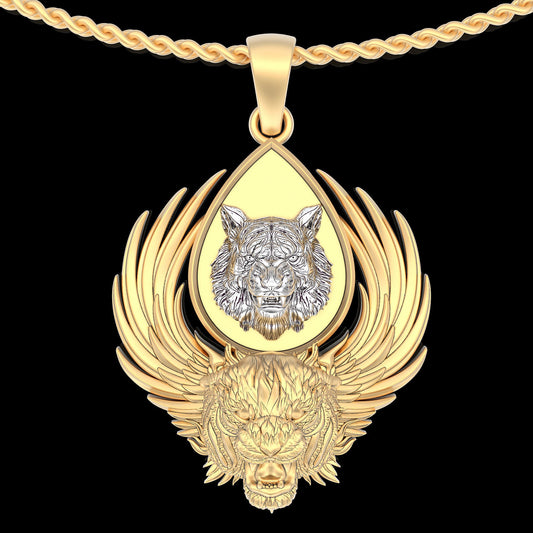 18kt gold silver pendant various animals tiger wolf eagle details unisex gift made in italy man woman birthday fashion fashion italy