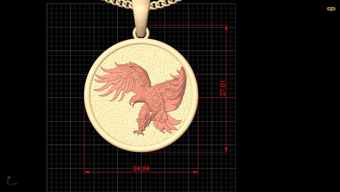 eagle pendant silver medal 18kt gold huntress precious animalier unisex gift made in italy woman man birthday fashion fashion