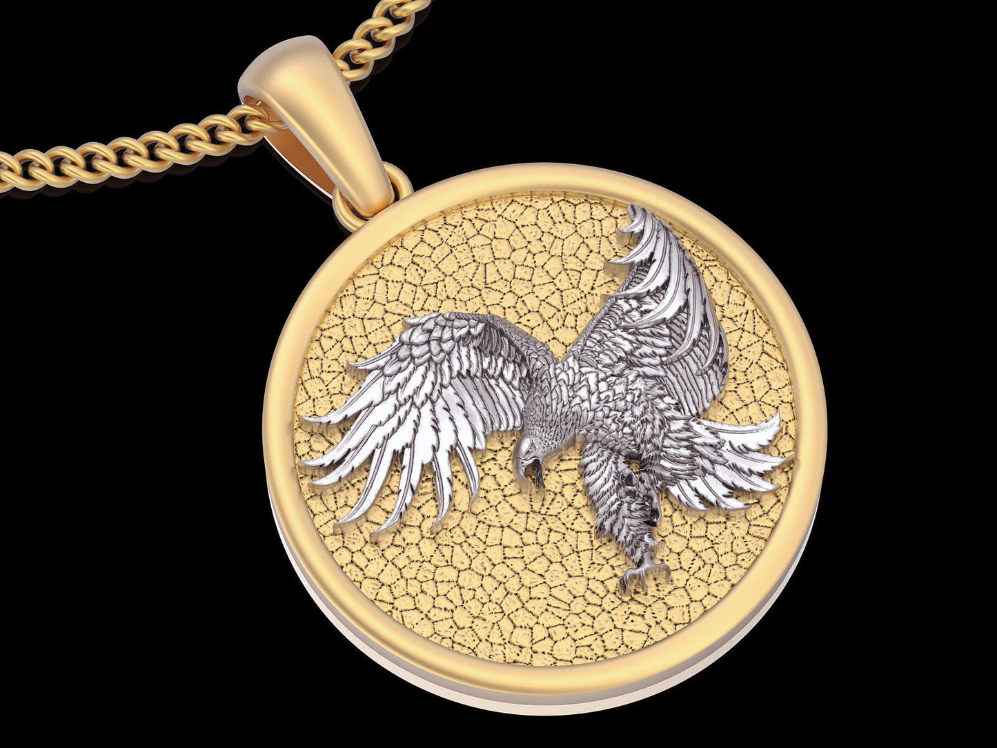 eagle pendant silver medal 18kt gold huntress precious animalier unisex gift made in italy woman man birthday fashion fashion