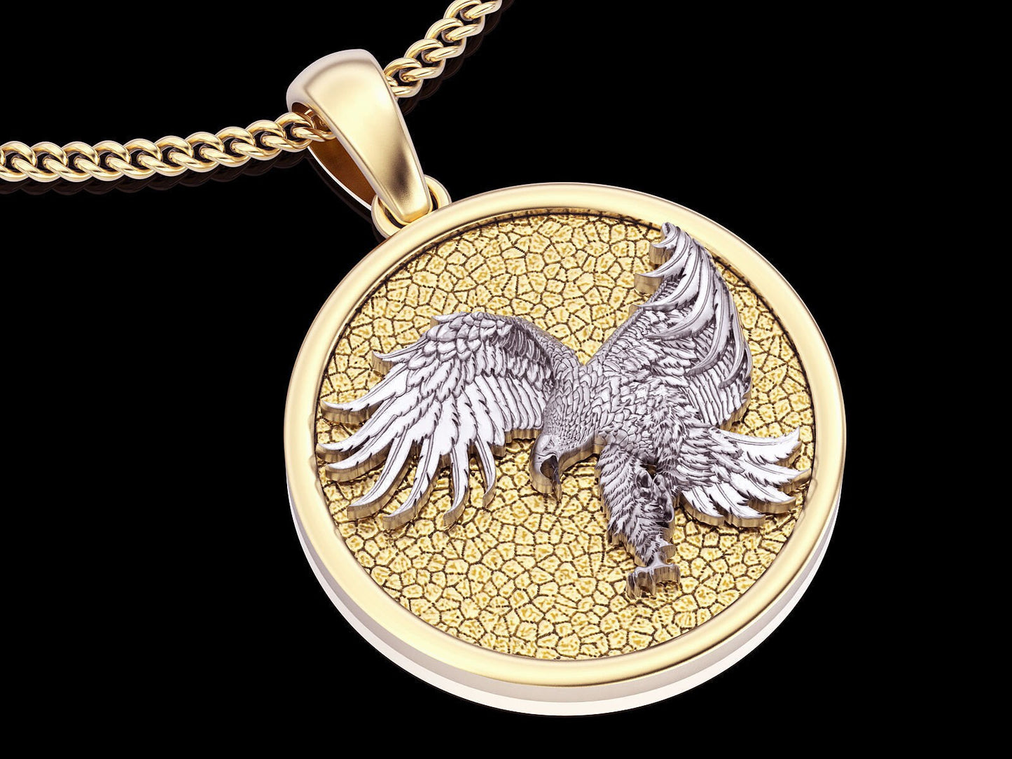 eagle pendant silver medal 18kt gold huntress precious animalier unisex gift made in italy woman man birthday fashion fashion