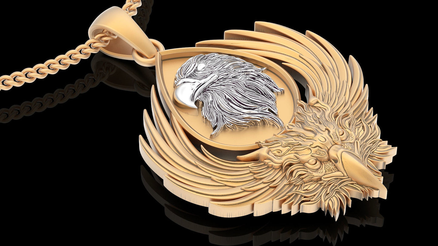 18kt gold silver pendant various animals tiger wolf eagle details unisex gift made in italy man woman birthday fashion fashion italy