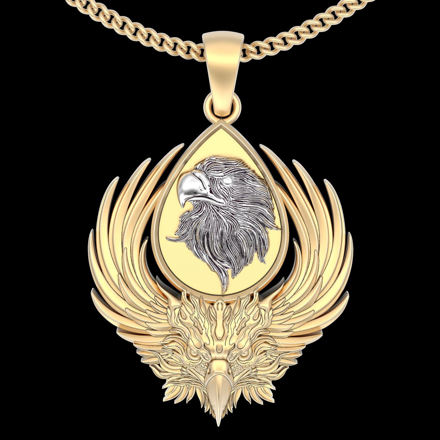 18kt gold silver pendant various animals tiger wolf eagle details unisex gift made in italy man woman birthday fashion fashion italy