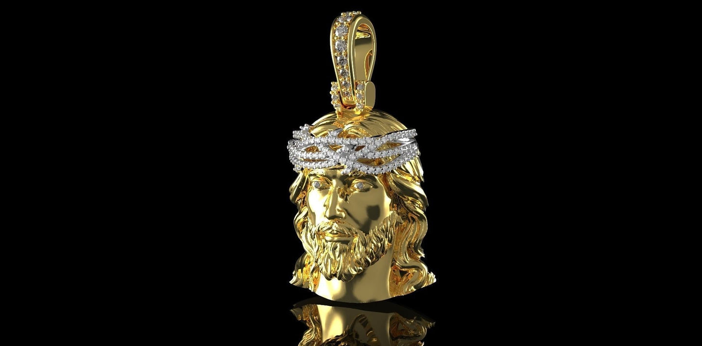 18kt gold jesus pendant silver diamonds zircons design symbol gift unisex woman man made in italy birthday anniversary fashion