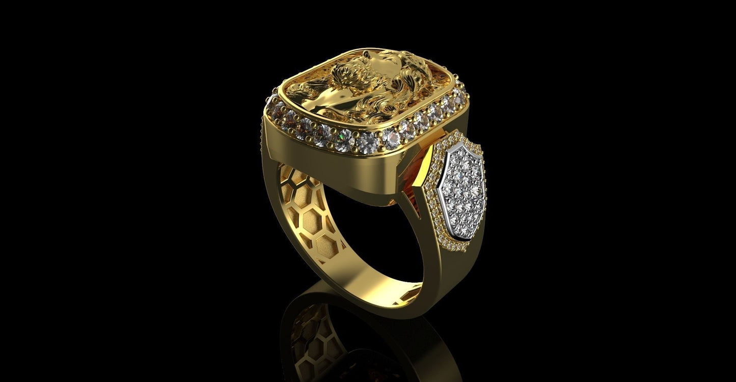 18 kt 14 kt gold jesus ring 925 silver man unisex solid diamonds zircons gift birthday anniversary precious made in italy