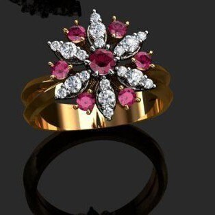 18kt gold ring flower design diamonds woman fashion fashion made in italy preciousness details engagement bride wedding birthday