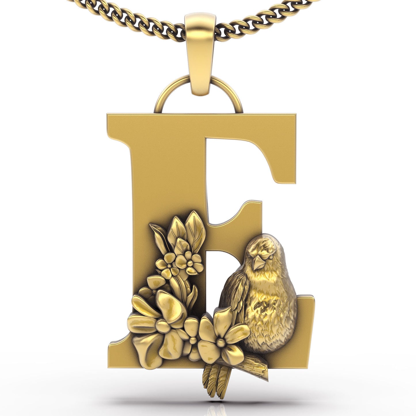 pendant letter name 18kt gold design bird wishes gift birthday birth anniversary woman unisex girl made in italy fashion