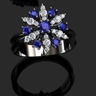 18kt gold ring flower design diamonds woman fashion fashion made in italy preciousness details engagement bride wedding birthday