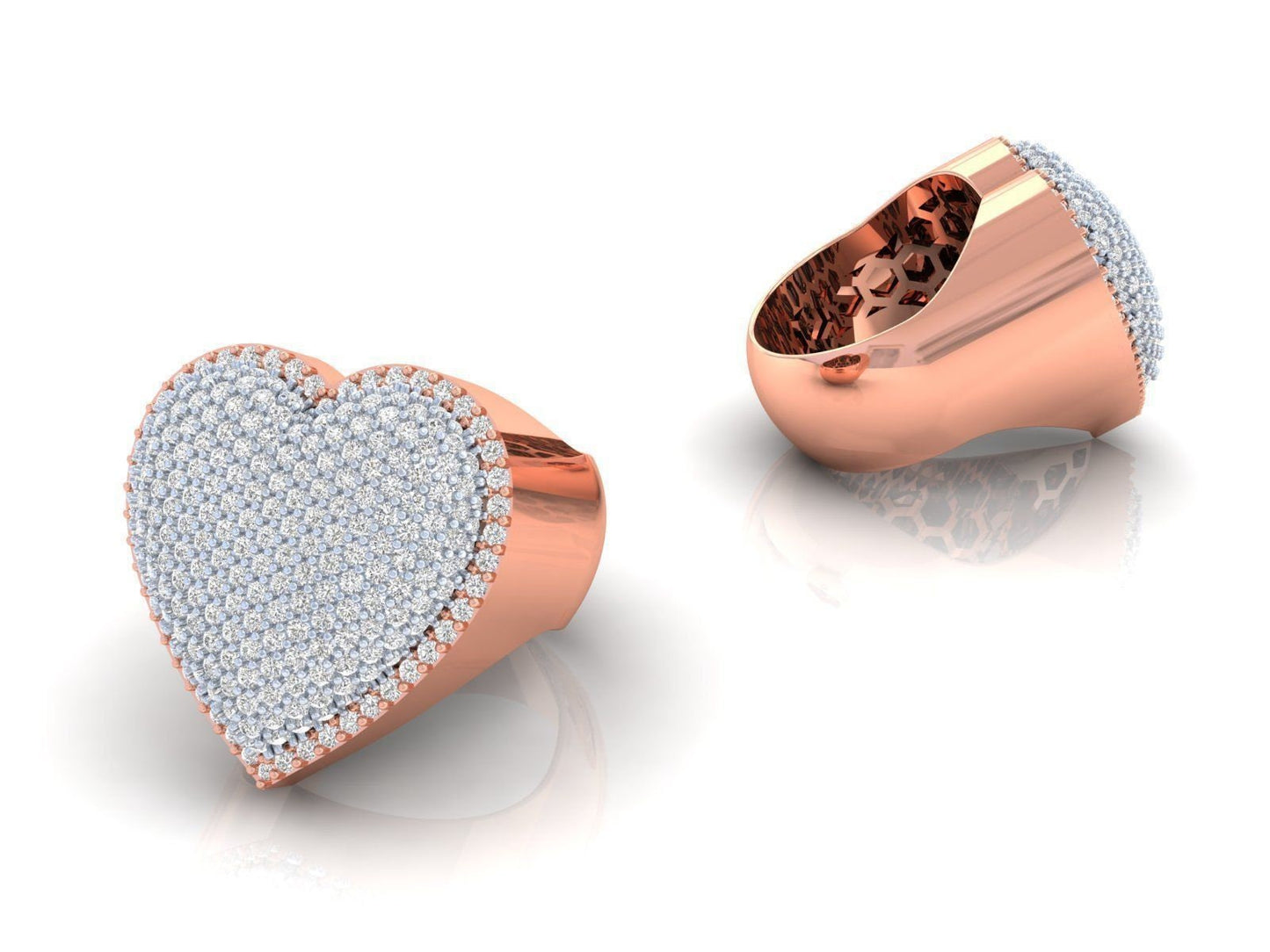 sparkling heart ring in 18kt gold diamonds woman gift engagement bride made in italy sparkling bright party fashion girls