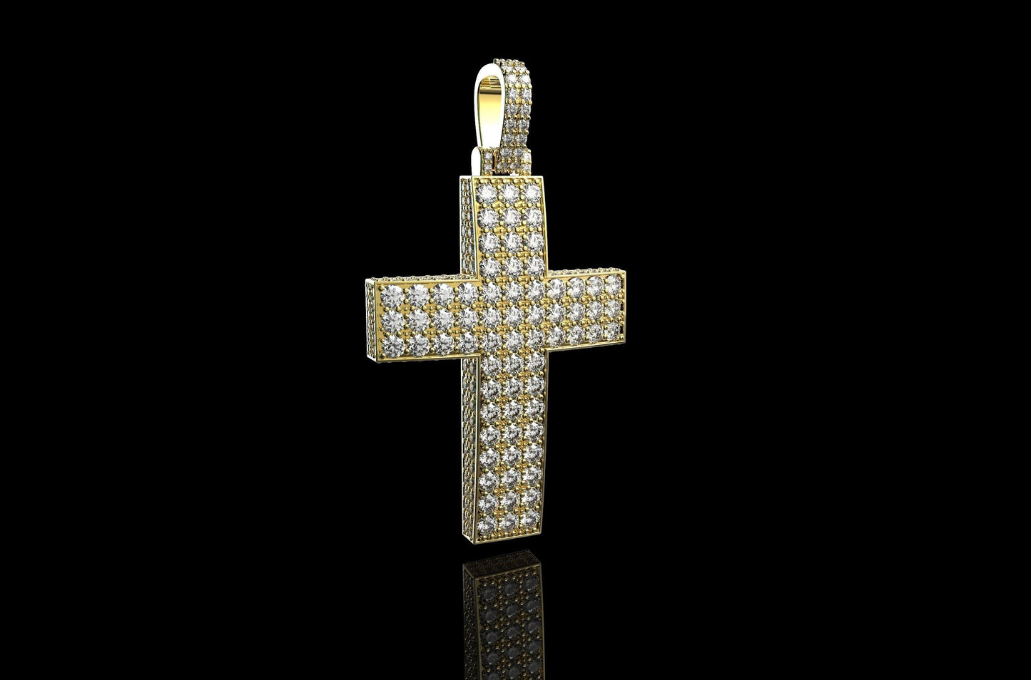 geometric cross pendant in 18kt gold diamonds high jewelery made in italy unisex gift for men and women anniversary birthday handmade