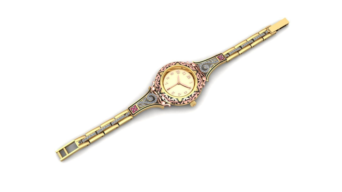 bracelet watch design 18kt gold silver diamonds zircons woman gift anniversary engagement bride made in italy elegant girl