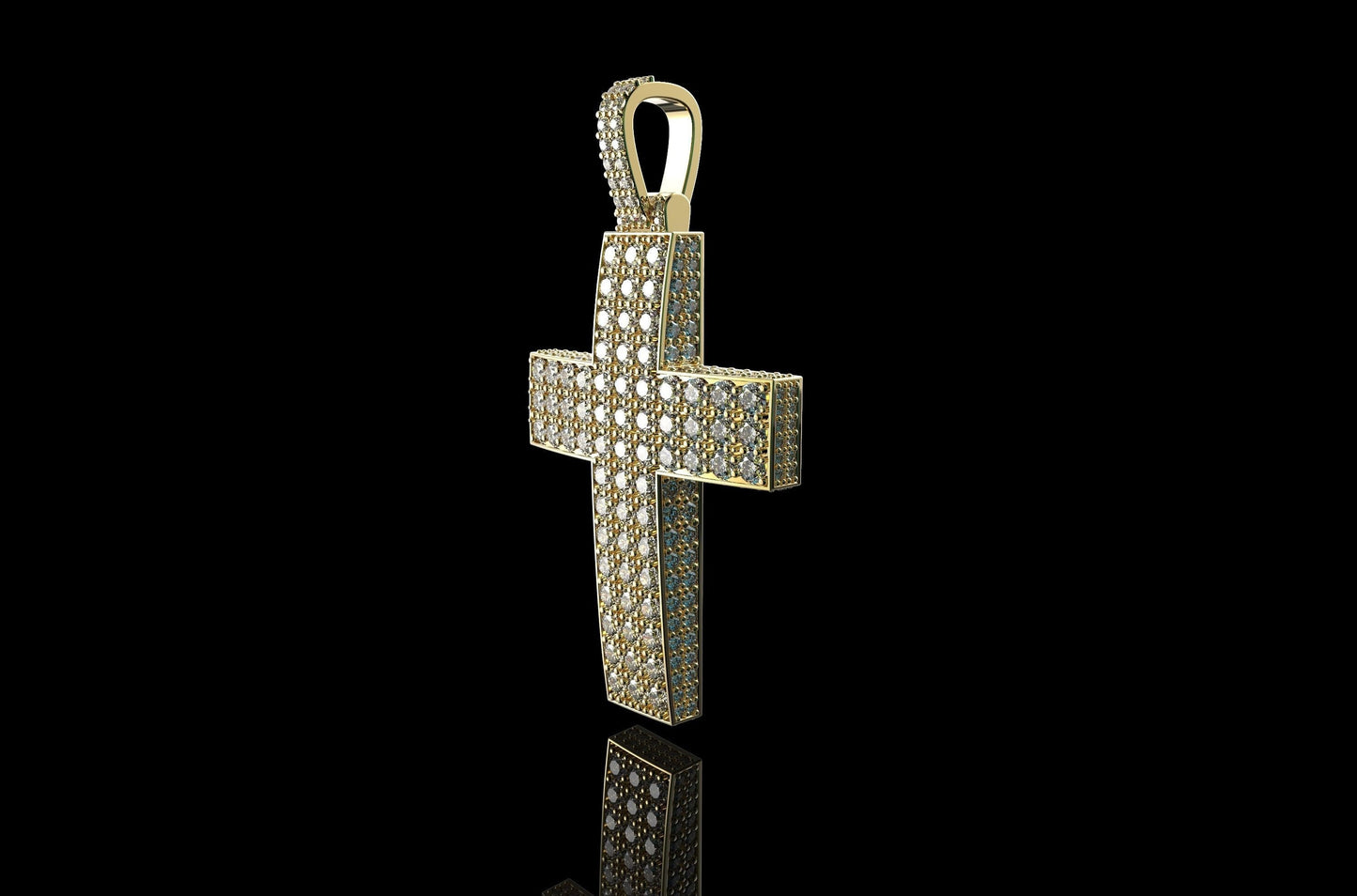 geometric cross pendant in 18kt gold diamonds high jewelery made in italy unisex gift for men and women anniversary birthday handmade