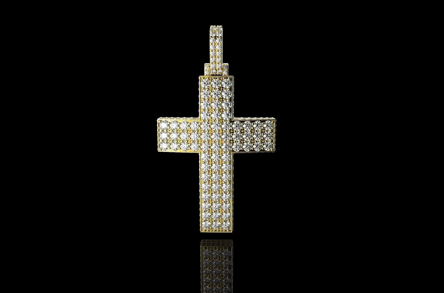 geometric cross pendant in 18kt gold diamonds high jewelery made in italy unisex gift for men and women anniversary birthday handmade