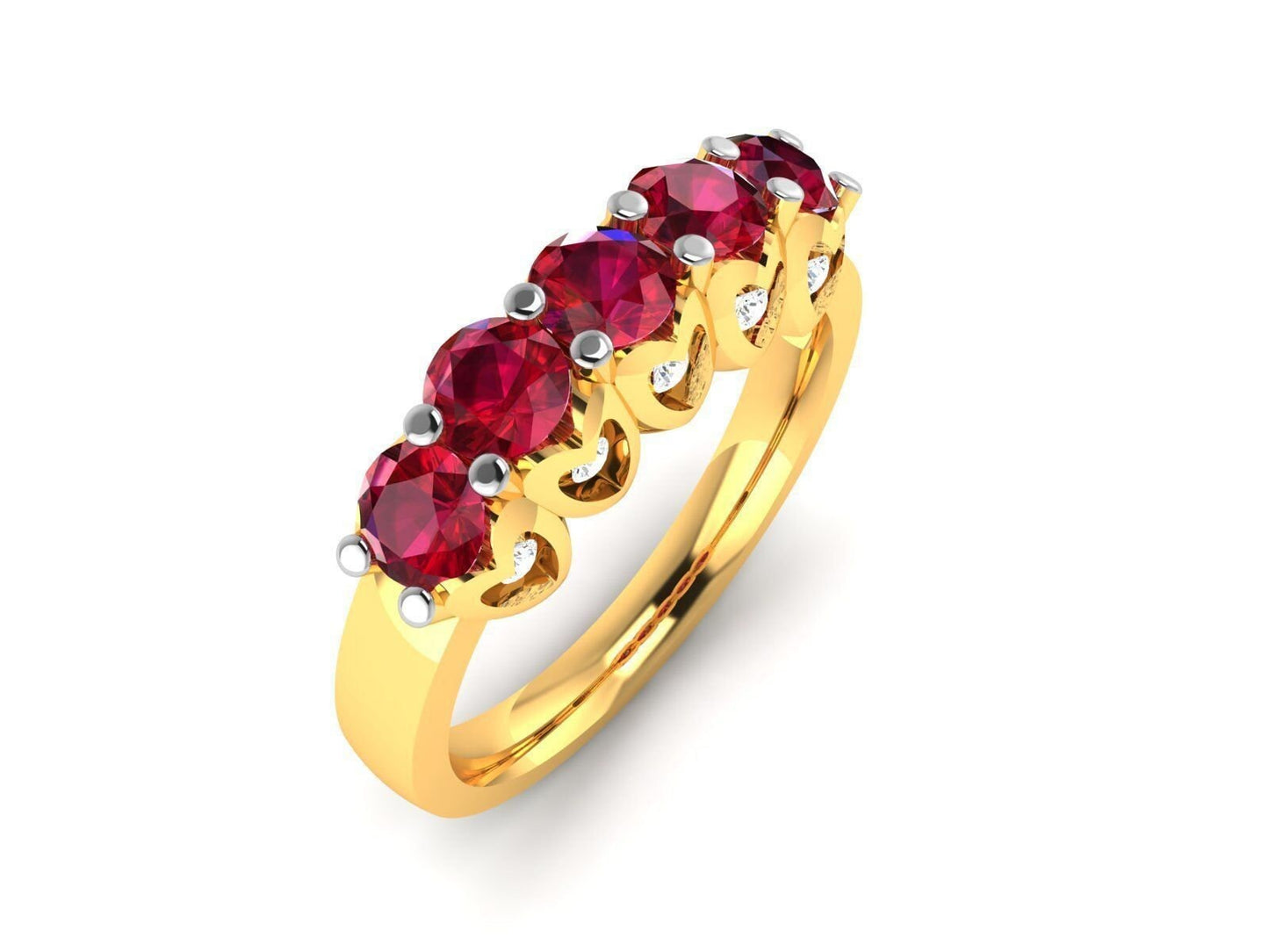 rivier ring in 18kt gold diamonds rubies emeralds sapphires gift woman engagement made in italy anniversary valentine's day bride woman