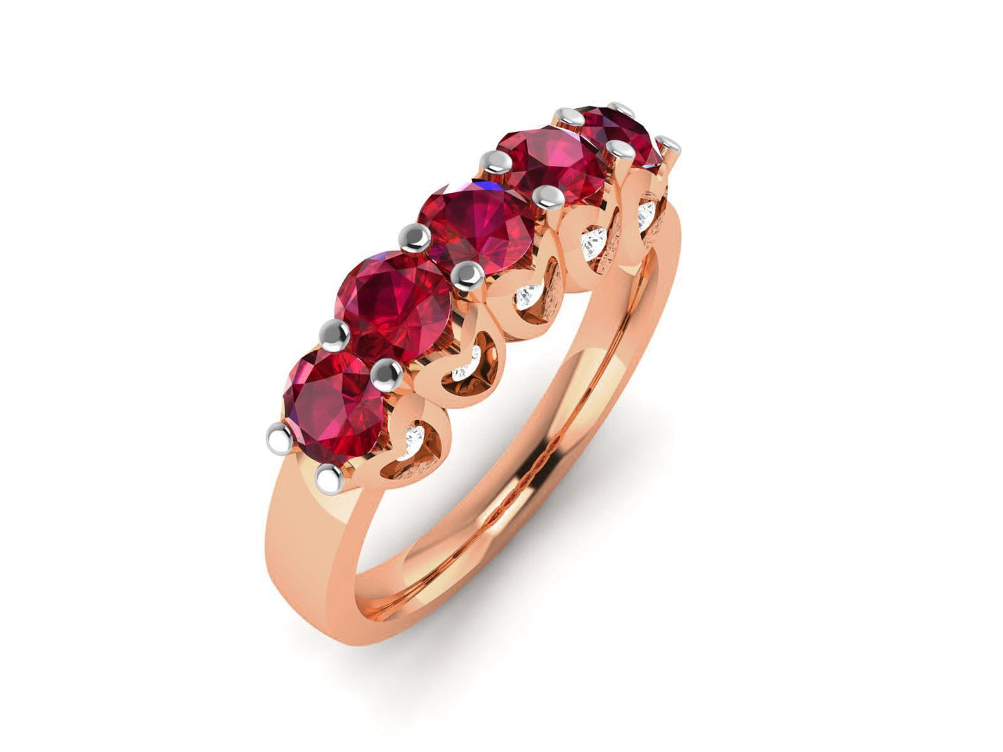 rivier ring in 18kt gold diamonds rubies emeralds sapphires gift woman engagement made in italy anniversary valentine's day bride woman