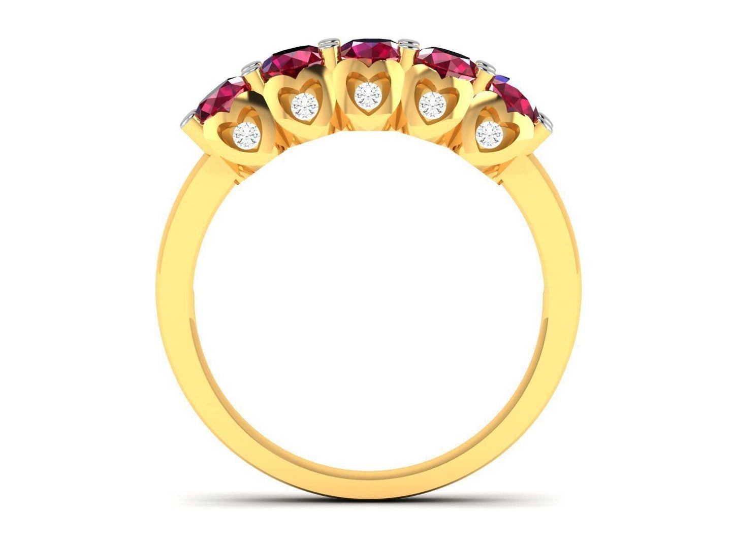 rivier ring in 18kt gold diamonds rubies emeralds sapphires gift woman engagement made in italy anniversary valentine's day bride woman