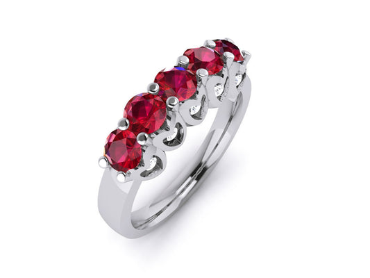 rivier ring in 18kt gold diamonds rubies emeralds sapphires gift woman engagement made in italy anniversary valentine's day bride woman