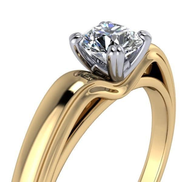 18kt gold solitaire ring diamond zircon design made in italy luxury woman gift birthday girls anniversary wedding engagement