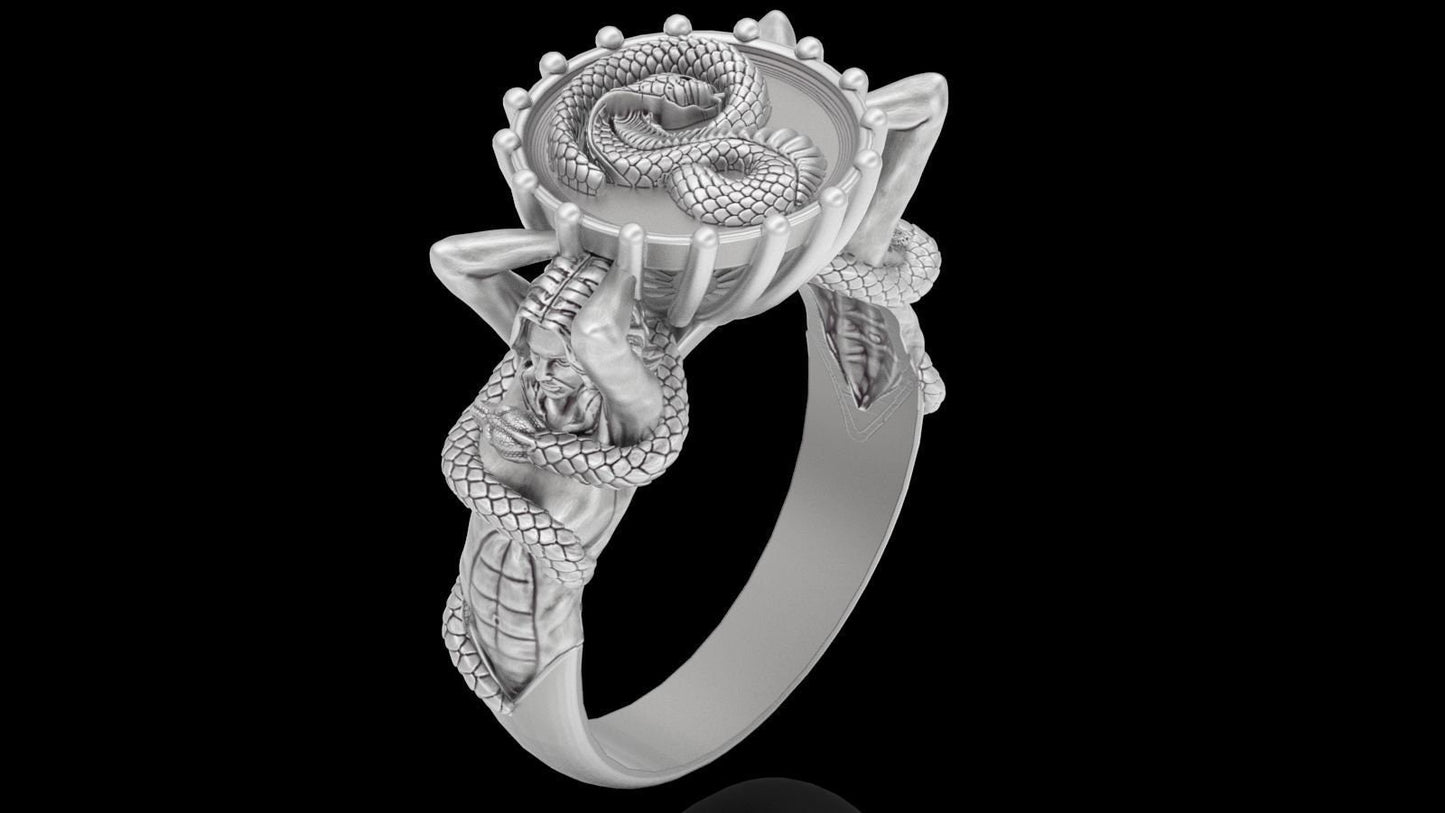 snake girls ring silver gold 18kt-14kt animal design sculpture man woman unisex made in italy birthday anniversary