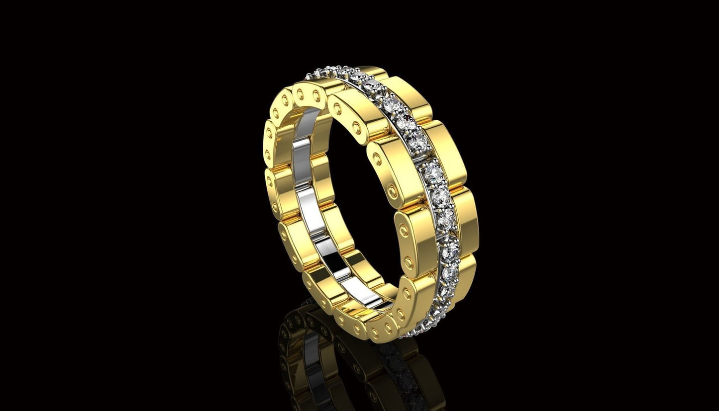 modular ring design 18kt gold diamonds gift man unisex birthday anniversary made in italy precious party luxury