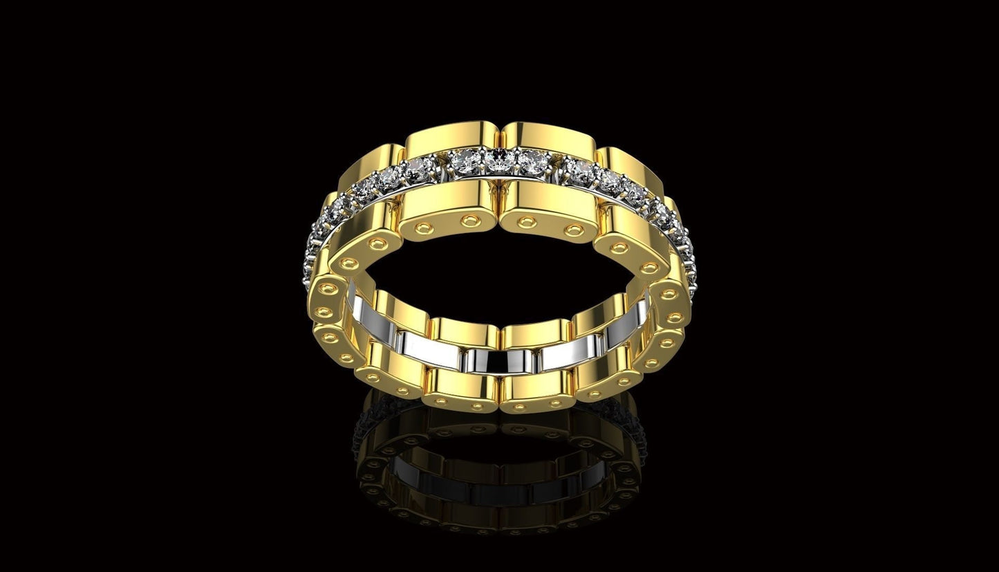 modular ring design 18kt gold diamonds gift man unisex birthday anniversary made in italy precious party luxury