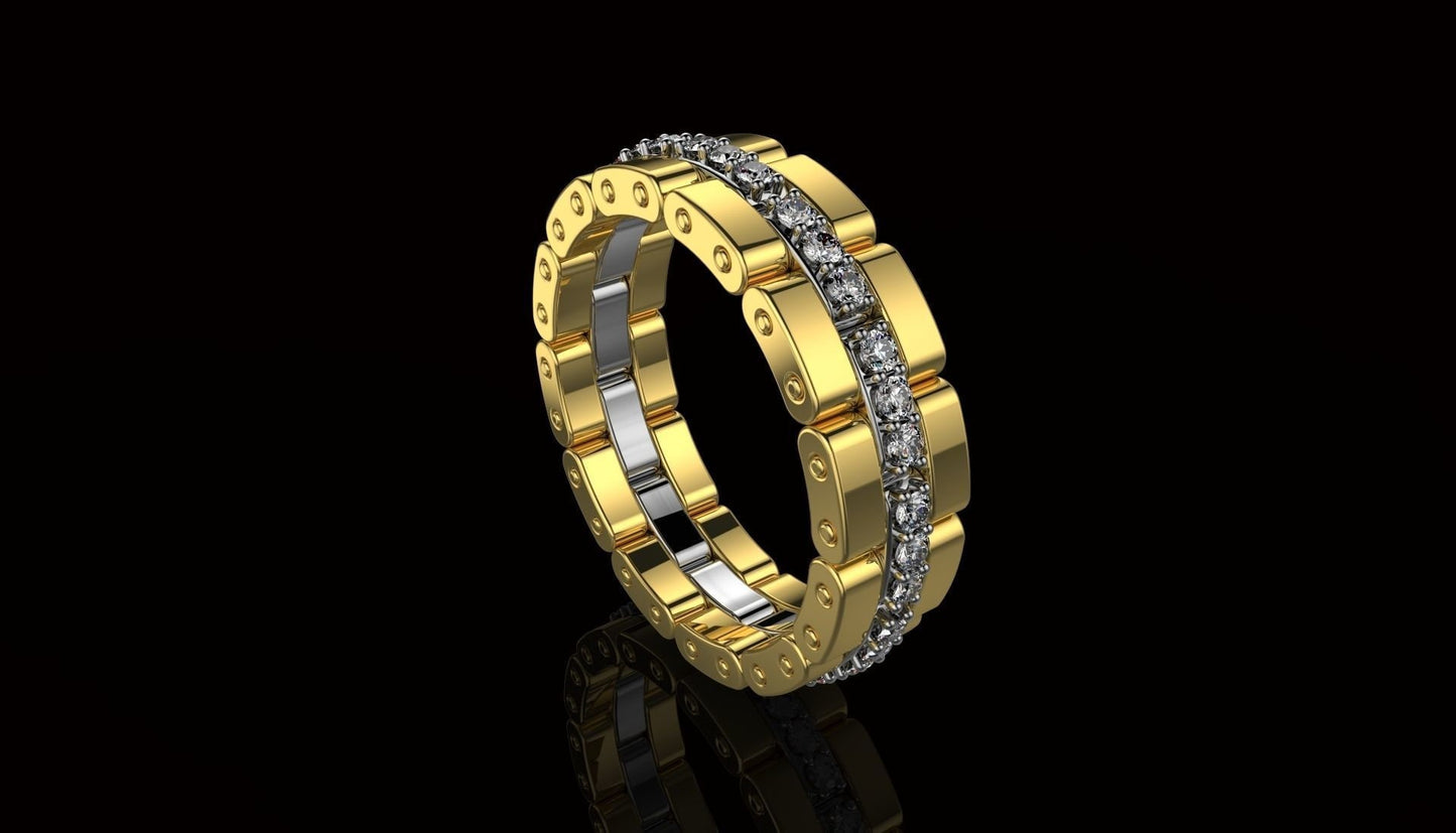 modular ring design 18kt gold diamonds gift man unisex birthday anniversary made in italy precious party luxury