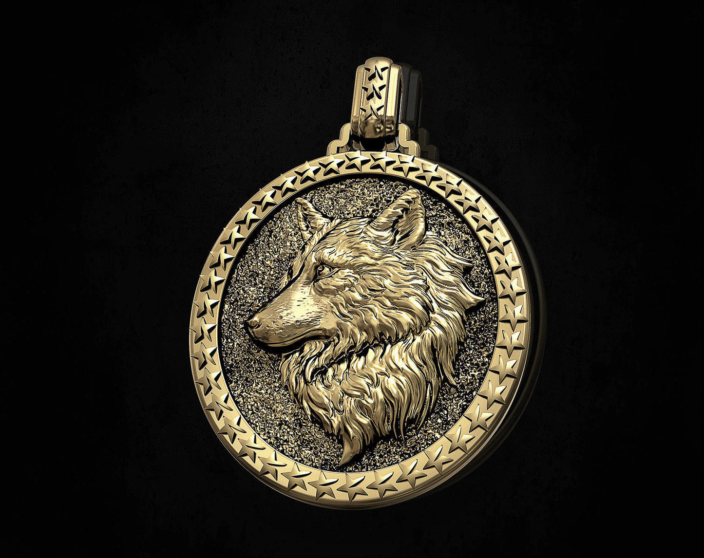 14kt 18kt gold silver wolf pendant animalier mountain details gift man unisex woman birthday made in italy boys anniversary