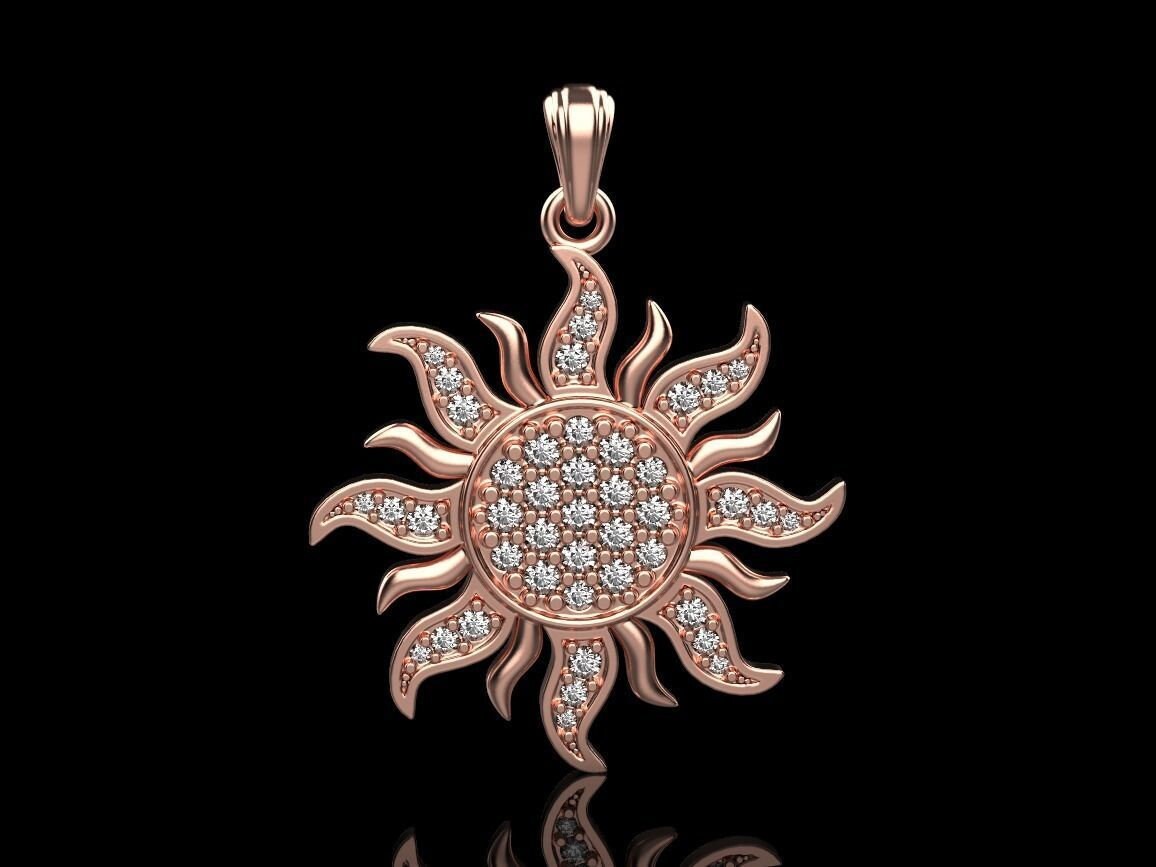 18kt gold sun pendant diamonds unisex woman gift made in italy fashion precious bright engagement bride anniversary birthday