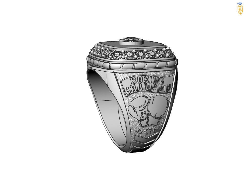 boxing sport ring 18kt 14kt gold silver man unisex gift made in italy boxing crests details sport details