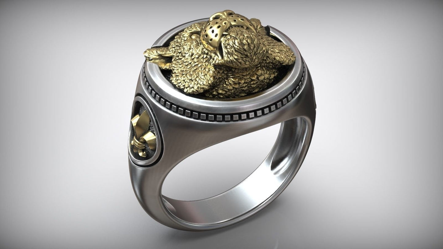 tiger ring engravings lily florence silver gold 14kt 18kt gift man unisex animalier made in italy birthday luxury