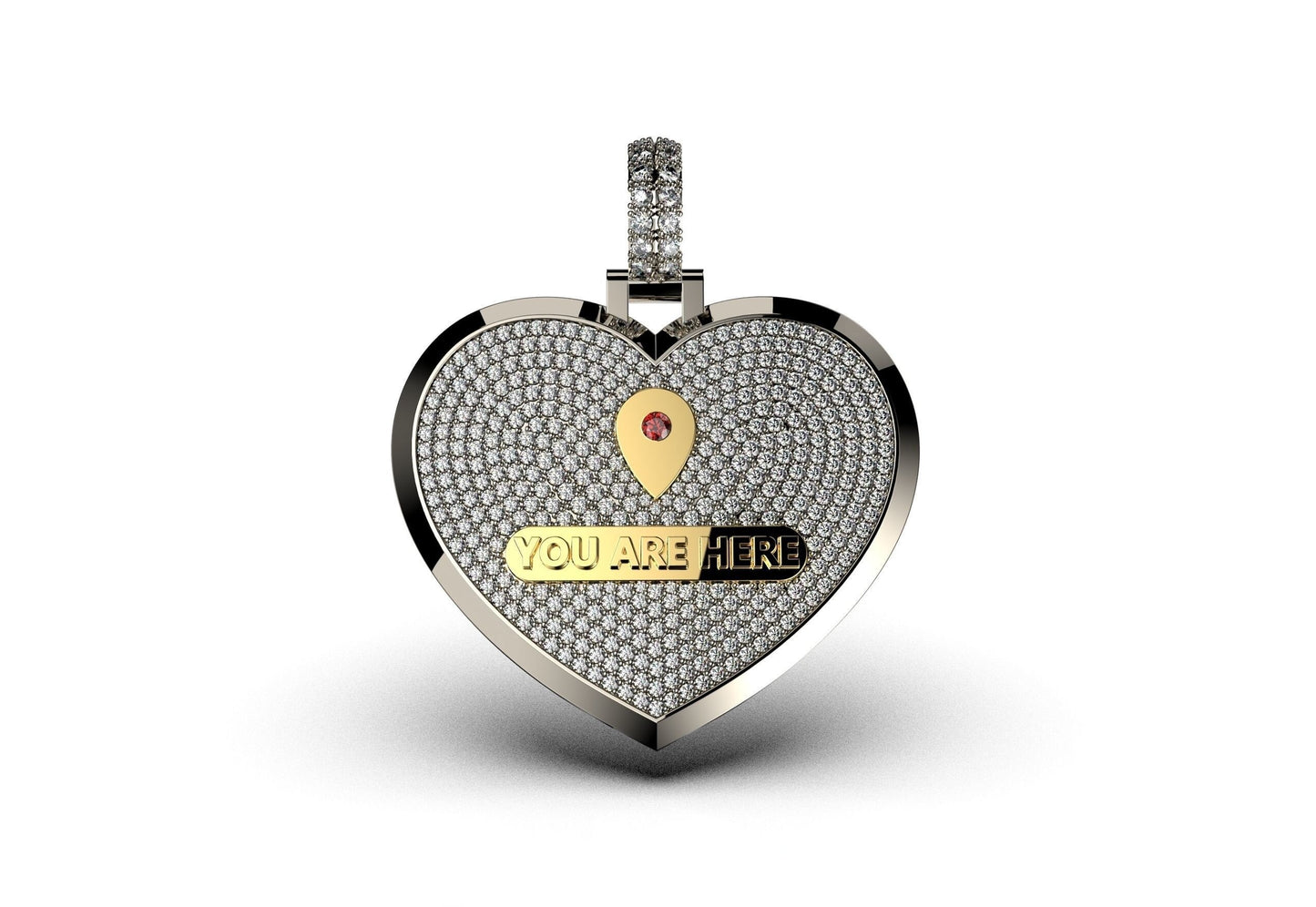 heart pendant engraving you are here love gift gold 14kt 18kt diamonds women girls wedding engagement anniversary birthday luxury