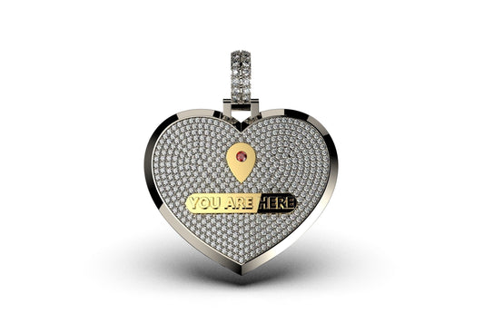 heart pendant engraving you are here love gift gold 14kt 18kt diamonds women girls wedding engagement anniversary birthday luxury