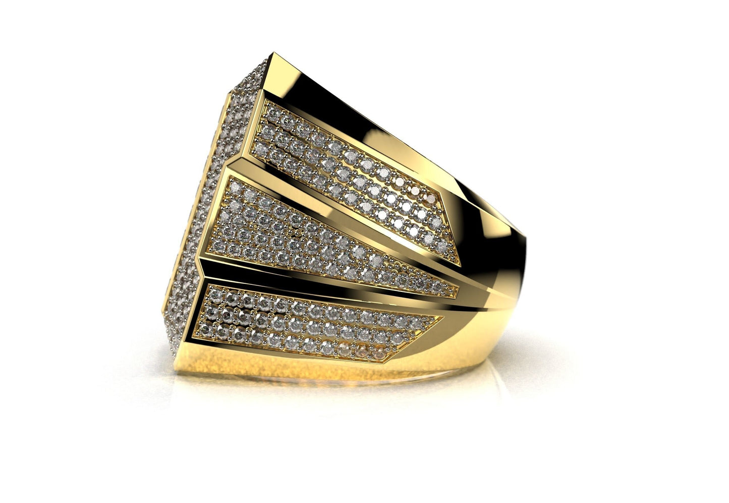 ring deco geometric gold 14kt 18kt diamonds man unisex made in italy gift anniversary engagement wedding luxury bright brilliant