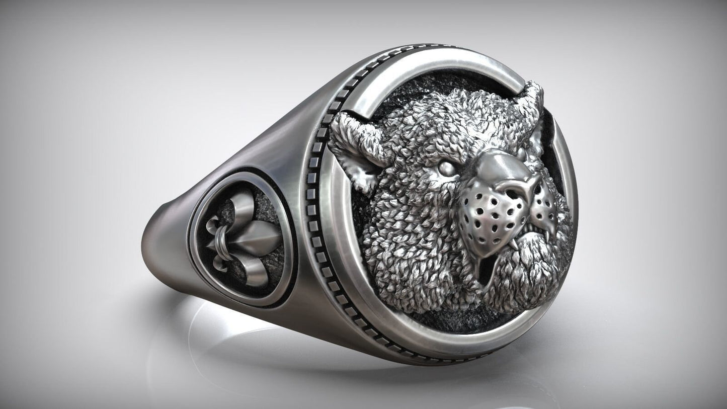 tiger ring engravings lily florence silver gold 14kt 18kt gift man unisex animalier made in italy birthday luxury