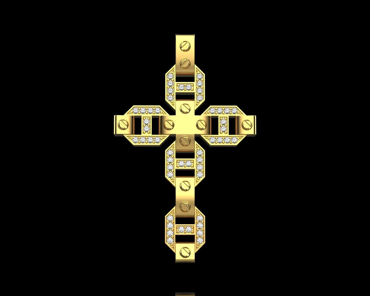 gold cross pendant 14kt 18kt diamonds design man woman unisex wedding gift engagement made in italy luxury anniversary birthday