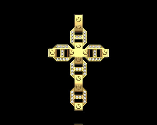 gold cross pendant 14kt 18kt diamonds design man woman unisex wedding gift engagement made in italy luxury anniversary birthday