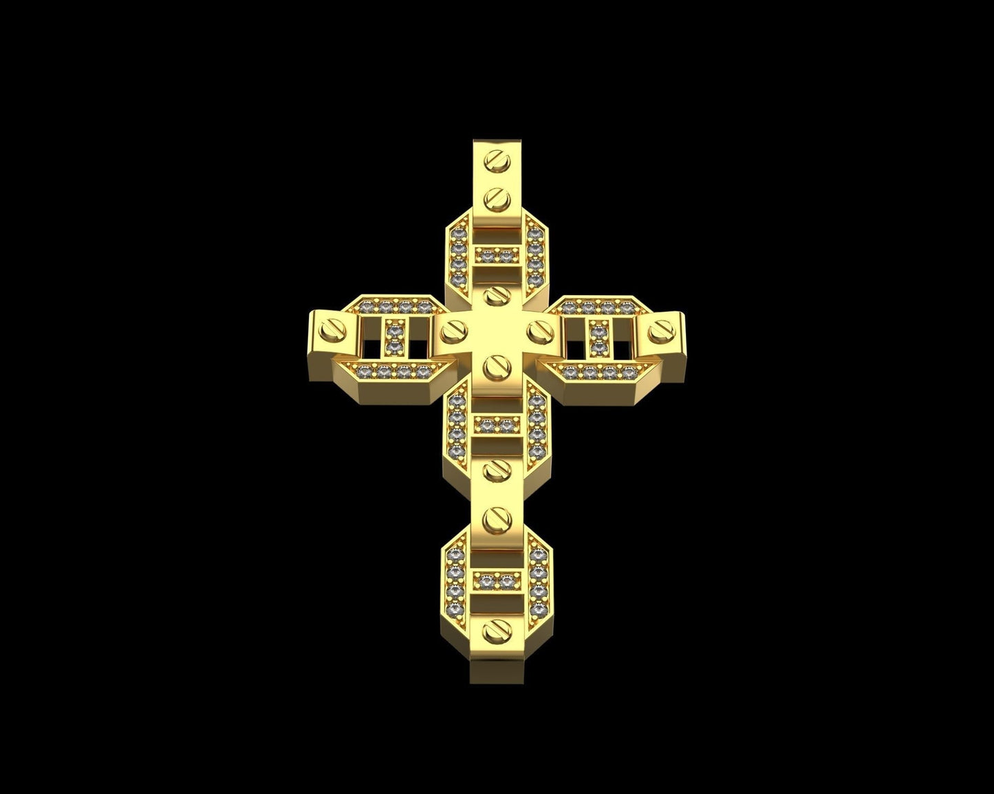 gold cross pendant 14kt 18kt diamonds design man woman unisex wedding gift engagement made in italy luxury anniversary birthday