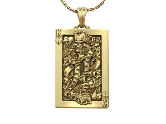 pendant RE poker playing card horror silver gold 14kt 18kt unisex gift symbol made in italy man birthday anniversary